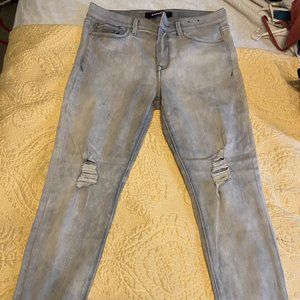 Grey colored, distressed jeans from EXPRESS